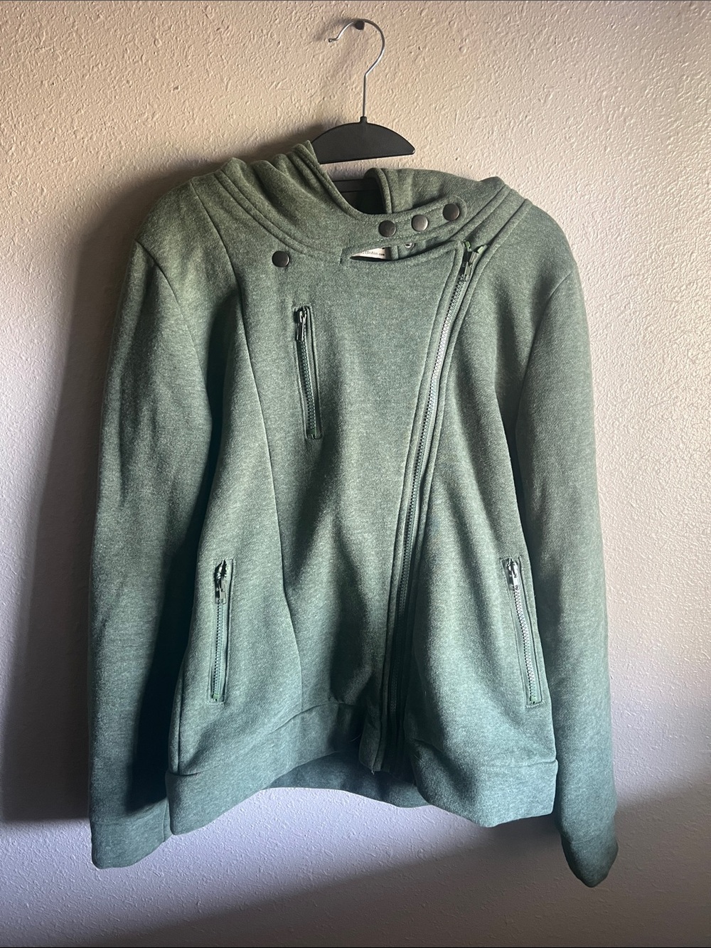 DJT Women's Asymmetrical Zip Green Jacket